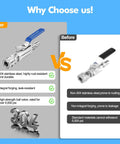 LSORPWK ball valve for pressure washer with 3/8-in quick-connect, blue lever, 304 stainless steel.