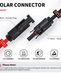 10 AWG Solar Panel Extension Cable Kit With Solar Connector And ADS Port Adapter, positive red and negative black wire