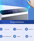 Control panel of Ultra Compact Countertop Dishwasher Total Game Changer For Small Kitchens with touch buttons and display.