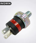 Normally Open 2 Blade Kick Off Low Air Pressure Indicator Switch for Freightliner Century Columbia Class Trucks No Brainer Air Pressure Alarm Sensor Fits 1749 1907 shown in black and silver metal with red stripe