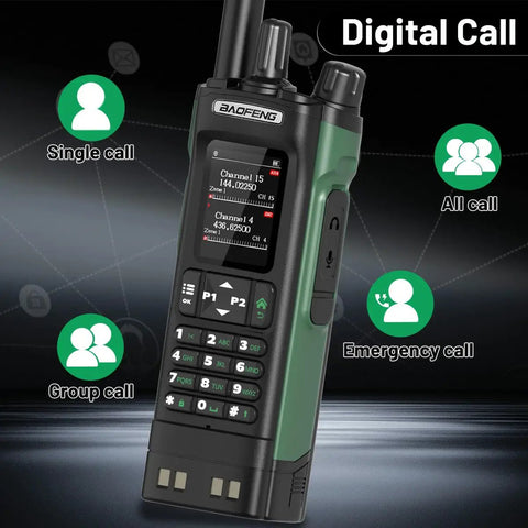 Rad Long Range Ham Radio Handheld DM32 DMR Walkie Talkie with digital call and display screen for emergency use