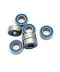 Deep Groove Ball Bearings 8x16x5mm For RC Cars And Trucks, Blue Sealed 2RS 10 Pack, shown in a pile view