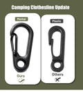 Comparison of metal and plastic clips for Lightweight Travel Clothesline Cord 33ft Adjustable Outdoor Indoor Laundry Rope.