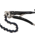 Ratcheting Chain Exhaust Pipe Cutter For Tight Spaces, Heavy Duty Tube Cutting Tool For Car Tailpipes Up To 90mm, No Sweat Muffler Removal, black alloy steel chain cutter with spare wheel