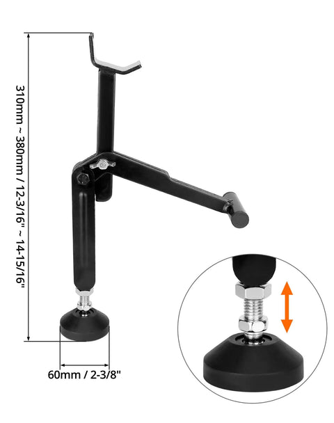 Heavy Duty Motorcycle Wheel Lift Stand For Front Or Rear Use, Track Day Ready, Adjustable Height 22 To 38 Cm, Black