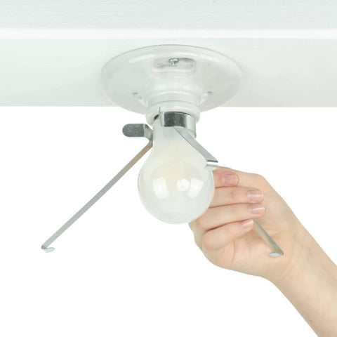 Hand installing Clip On Ceiling Light Cover That Hides Exposed Bulbs In Seconds Easy No Fuss Fixture Shield For Most Light Fixtures Sleek Modern Look And Quick Tool Free Install 1 Pack
