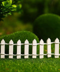 40 Inch Fairy Garden Fence Kit For Micro Landscape Mini Pot Decor Wooden Trim Fence For Dollhouses And Plant Pots DIY Christmas Moss Accent Natural Wood Finish Totally Cool And Durable, white wooden fence in greenery.