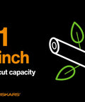 Do-It-All Bypass Pruning Shears With 1-Inch Cut Capacity, Pro Grade Heavy Duty Garden Clippers With Forged Steel Replaceable Blade, Soft Grip Handles, Rust Resistant Low Friction Coating For Live Branches And Stems. 1-inch cut capacity graphic