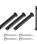 4 Pack M8x55mm Single Hole Clevis Pins Black Heavy Duty for Quick Assembly and Reliable Fastening in Auto, Farm, Aviation, Construction, and Rigging Projects for Industrial Uses, with cotter pins