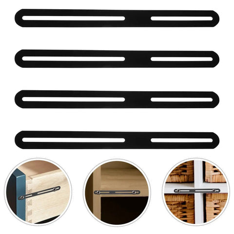 4 Pack Stainless Steel Flat Joining Plates For Furniture Brackets, Straight Brace Reinforcement For Right Angle Joints