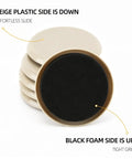 Stack of 20 Pack Carpet Furniture Sliders 3.5 Inch Round Moving Pads Beige Durable PP Plastic with Thick EVA Foam for easy shifts