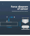 Diagram showing dimensions and axis of Pro Grade Precision 3D Torque Sensor 5 to 100 N With 3 and 6 Axis Force Sensing.