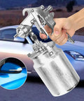 Premium Pneumatic Paint Spray Gun Featuring 2.0 Mm Suction Feed Nozzle, silver, used for auto painting, smooth finish.