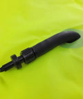 Close-up of valve on Orange 50 Pound Lift Bag For Scuba Diving And Salvage, Beefy Lift System, Durable Urethane Coated Nylon Construction