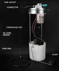 Electric Fuel Pump Assembly Fits 2007 to 2008 Chevy Silverado 1500 And GMC Sierra 1500 V8 4.8L 5.3L 6.0L Replaces OE E3747M F2758A FG0808 F Easy Install And Reliable Performance showing components labeled, including fuel outlet and float.