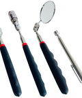4 Piece Magnetic Telescoping Pick Up Tool Set With Extendable Rods 3 Lb 8 Lb And 20 Lb Magnets 360 Degree Swivel Inspection Mirror LED Light Ideal Magnetic Grabber For Screws Nuts Pins And Small Parts