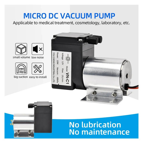 Awesome Vn-C1 12V 24V Electric Diaphragm Vacuum Pump For Negative Pressure Applications High Flow Rate 15L Min With Powerful 10W Motor Compact Design Ideal For Lab Or Industrial Tasks Reliable And Efficient Peristaltic Style Operation