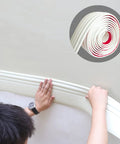 Person installing Upgraded Hardened Baseboard Trim Peel And Stick Self Adhesive Vinyl Wall Base For Floor And Chair Rail No Mess Easy Install