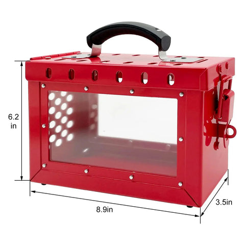 Lockout Tagout Box Kit Set Of 3 Portable Padlock Boxes With Transparent Acrylic Sides For Quick Visual Checks Heavy Duty Steel