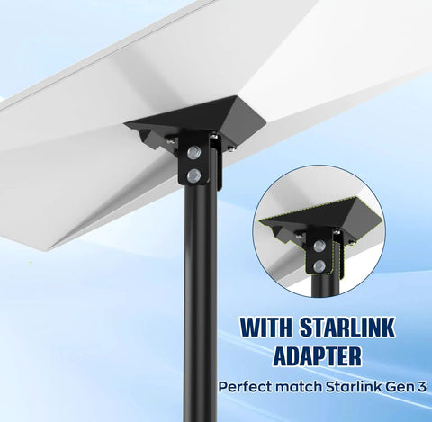 Starlink Gen 3 Ground Pole Mount Kit, 7.5 Ft Adjustable Pole With Pipe Adapter For Backyard Outdoor Setup, No Fuss Install, Compatible With Gen 3 Standard, Simple Hookup And Strong Signal Reception
