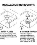 Level Up Your Kitchen Setup With This Premium Champagne Bronze Sink Garbage Disposal Flange Replacement Ring Featuring Warm Brushed Gold Finish For Easy Undermount Swap Total Home Refresh installation instructions for flange and disposal connection.