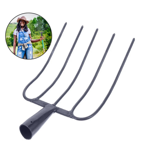 Handheld Manure Fork for Gardening and Farm Chores, Heavy Duty Steel Construction, Versatile Multi Function Garden Fork
