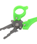 Heavy Duty Mini Wire Stripper And Cutter Pliers with green plastic handles for cable stripping and cutting.