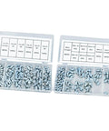 Hydraulic Grease Nipples And Fittings Kit - 260-Piece Metric And Imperial Assortment shown in organized storage boxes
