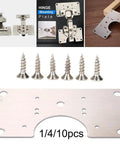 Stainless Steel Hinge Repair Plates Kit For Quick Kitchen Installations And Fixes With 1, 4 Or 10 Plates And Screws displayed