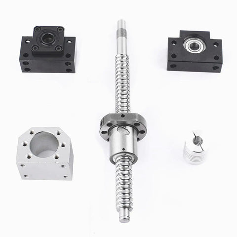 450mm Ball Screw Kit With 16mm Diameter Lead 5mm Metal Nut End Supports And Ball Nut Housings For DIY CNC Router And 3D Printer
