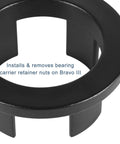 Black steel component of Beast Pro Grade Bearing Carrier Retainer Tool Set For Mercruiser Bravo 3 Drives Nut Installer And Remover Wrench Kit