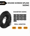 No Fuss Black Vinyl Round Screen Spline For Quick Window And Gate Fixes Super Flexible Mesh Retainer Locks Porch Screens Securely Dependable.165 Diameter Roll with sizing options.