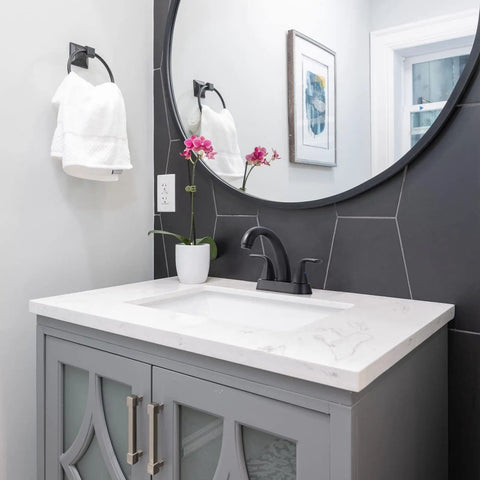 Matte Black Bathroom Sink Faucet 4 Inch Centerset 2 Handle With Pop Up Drain Stopper Lavatory Vanity Faucet 304 Stainless Steel Built To Last