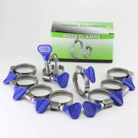 Butterfly Stainless Steel W2 Hose Clamps Pack Of 10 Adjustable Three Quarters Of An Inch To One And A Quarter Inch Range 9 mm Bandwidth