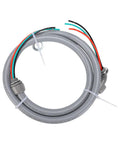 Heavy Duty Half Inch Liquid Tight Flexible Conduit Whips With 6 Foot 10 AWG 3 Wire Copper Cables For Outdoor Air Conditioning Units showing coiled conduit and wires.