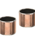Top Shelf Oilless Bushings And Plain Bearings 10mm Bore 12mm OD 10mm Length, bronze coated sleeve bearings in close-up.