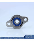 Stainless Steel Pillow Block Bearings SKFL003 Fits 17mm Shaft M6 Bolts Heavy Duty Housing For Industrial Machinery Repairs Grinds Rust Proof Long Life Top Tier Gear Solid Guaranteed Your Projects Needing A Sick Upgrade Today Top Quality Every Job.