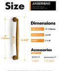 Size and dimensions guide for Antique Brass Cabinet Pulls Set Of 5 5 Inch Hole Center Vintage Drawer Pulls Dresser Handles Hardware