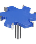 Heavy Duty Beefed Up Six Wing Carbide T Slot Cutter Rabbeting Router Bit With Twelve Point Seven Millimeter Shank