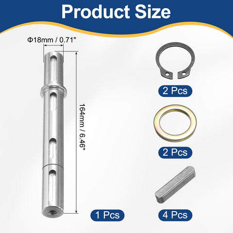 Double Shaft Output 18mm Diameter 164mm Length Low Noise Alloy Steel Shaft With Gaskets S Ring Corner Pin For NMRV040 Worm Reducer