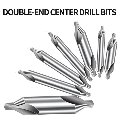 Center Drill Bits Set Built Tough With High Speed Steel, 7 Pc 60 Degree Countersink Tool Kit For Lathe Metalworking