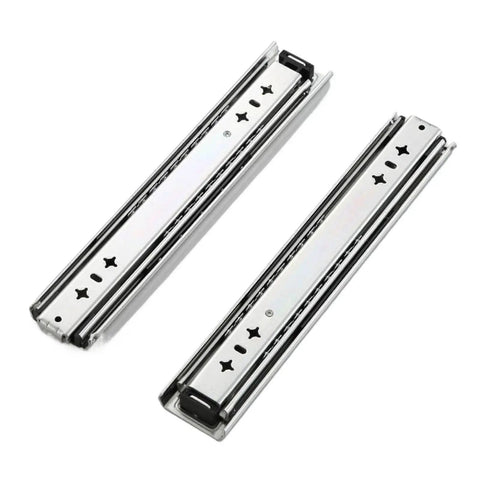 Full Extension Locking Drawer Slides Made From Cold Rolled Steel With Blue Zinc Plated Finish Smooth Rail Glide For Cabinet Drawers