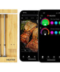 Two Probes Wireless Smart Meat Thermometer For BBQ Oven Grill Smoker and Air Fryer with app and probe holder in bamboo case