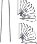 Heavy Duty 12 Inch Galvanized Landscape Staples U Shaped Ground Stakes, multiple packs shown, for Lawn Fabric and Netting, Tent Tarp Security.