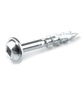 Close-up of Pocket Hole Screws Zinc Coarse Thread Maxi Loc Flat Head For Softwood And Plywood Woodworking And Cabinetry Projects 1 Inch