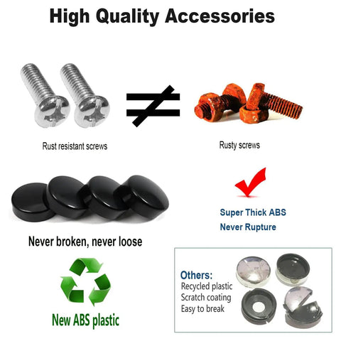 Rugged Heavy Duty Aluminum Trailer License Plate Bracket Holder accessories comparison with rust-resistant screws and caps