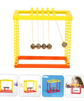 Newton's Cradle Desk Toy Set For Science Nerds And Curious Minds, Classic Pendulum Balance Balls Fidget Gizmo, Plastic Build