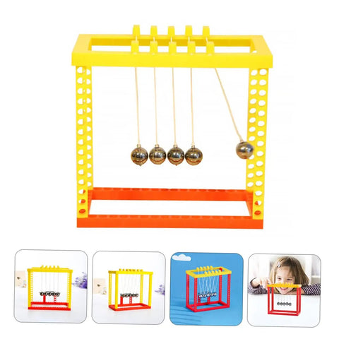 Newton's Cradle Desk Toy Set For Science Nerds And Curious Minds, Classic Pendulum Balance Balls Fidget Gizmo, Plastic Build