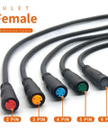Waterproof Ebike Cable Extension Kit With Male And Female Two To Six Pin Connectors For Display, Throttle And PAS