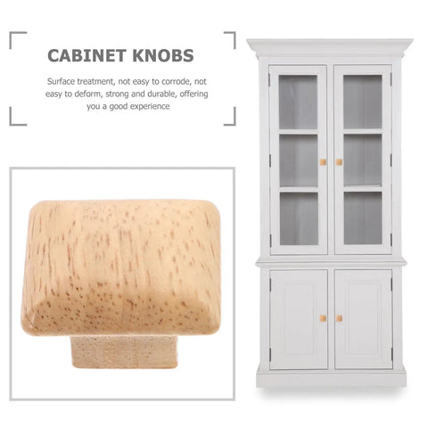 Built Damn Tough Natural Wood Square Cabinet Knobs With Smooth Glide Drawer Pull Handles For Kitchen And Closet Rustic Farmhouse Dresser Hardware Top Shelf Furniture Update In A Slick Ten Pack Set, close-up view